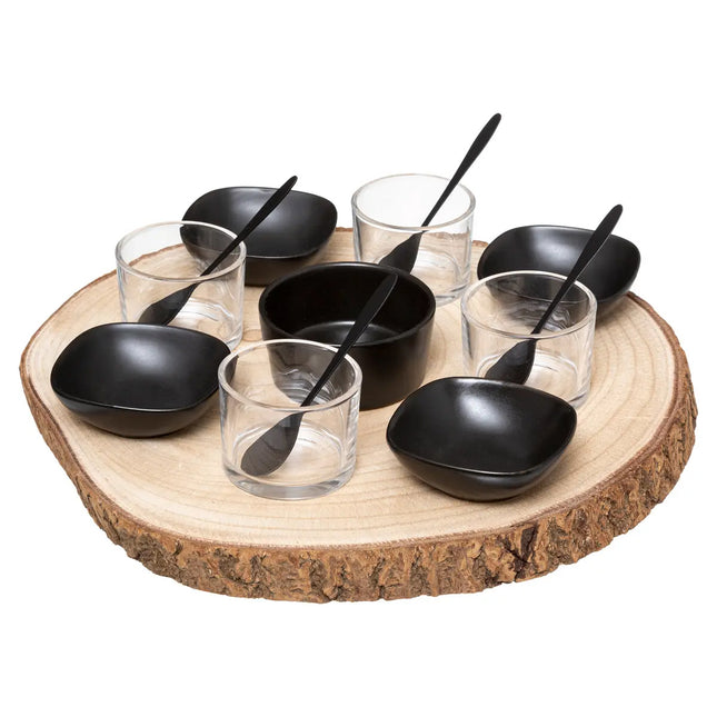13-Piece Appetizer Set - Appetizer set ON wooden tray