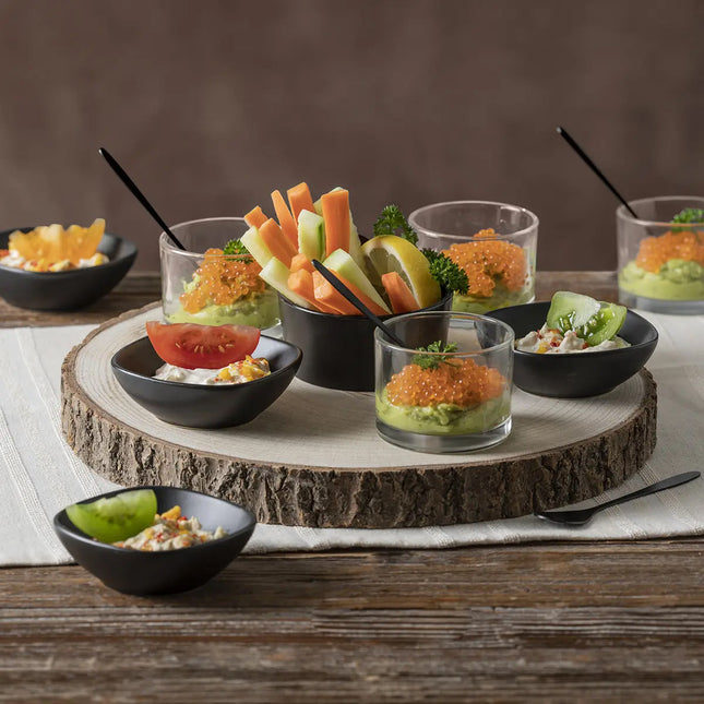 13-Piece Appetizer Set - Appetizer set ON wooden tray