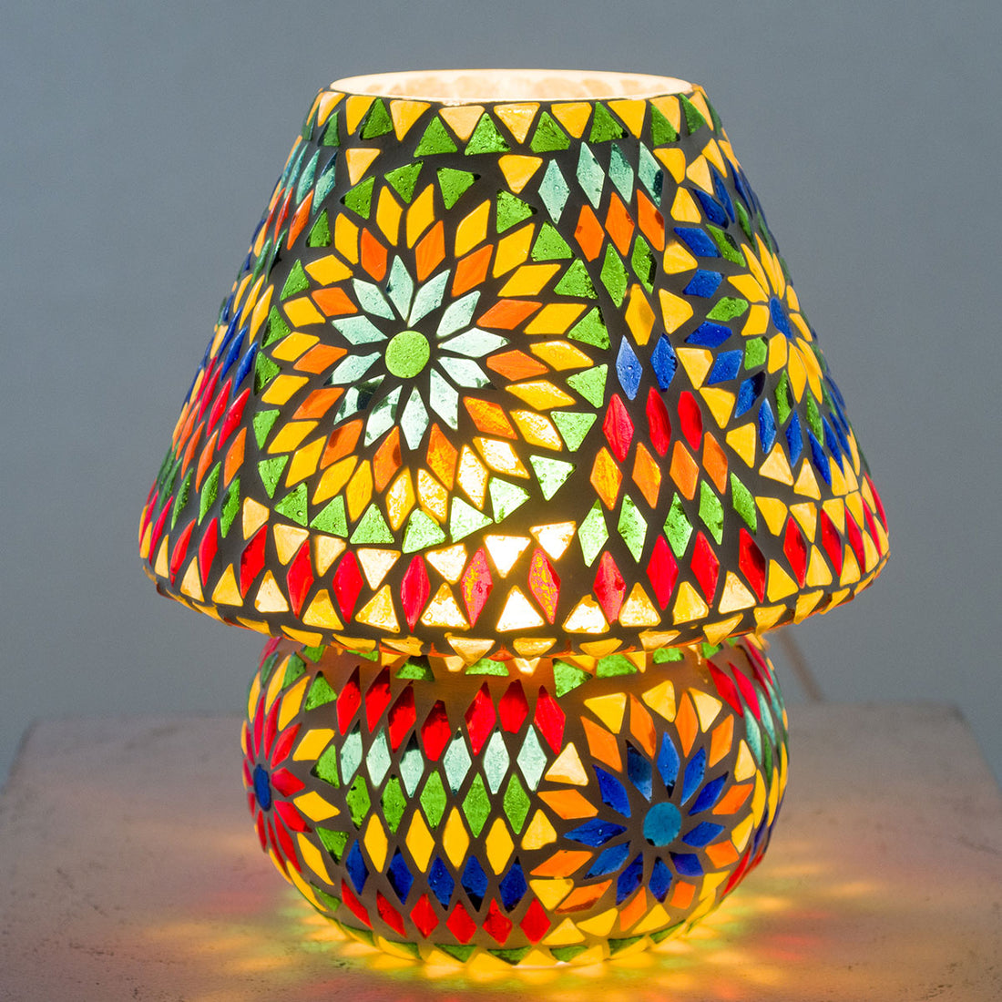 Arabische mozaïek Tafellamp | Marokkaanse Lamp, Veelkleurig