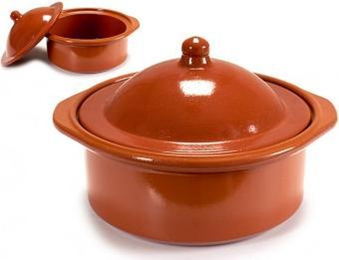 Cocotte - kookpot van bruine klei, 2,5 liter