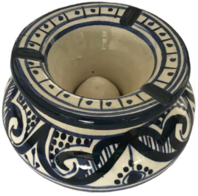 Blue white Ashtray XL
