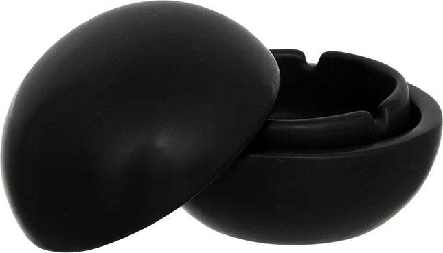 Atmosphera Olm ashtray - Black - Ceramic - Dia 10 cm