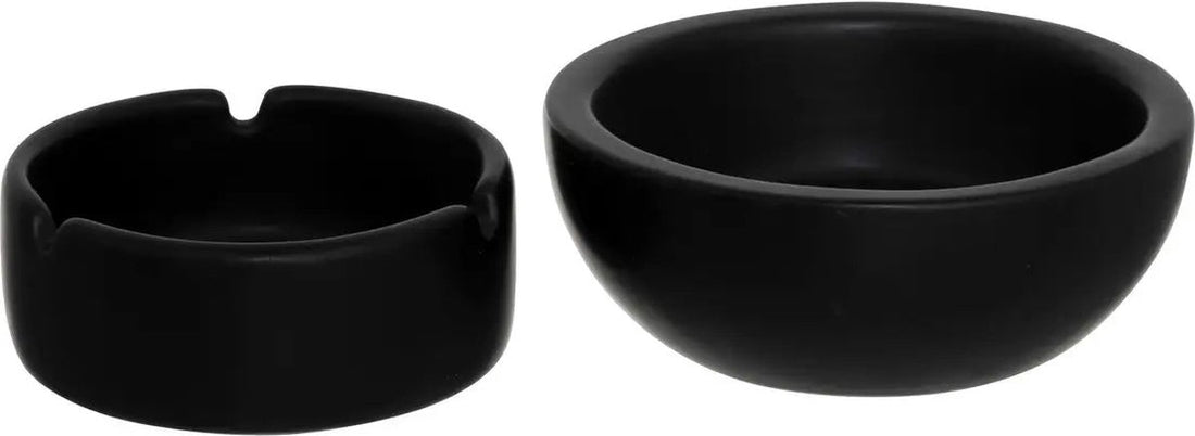 Atmosphera keramische asbak Olm met deksel – zwart, 8 x 10 x 10 cm – foto 3