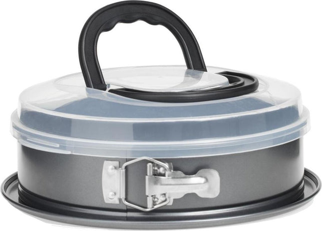 3-in-1 baking tin with removable base and lid: bake, store, and transport – 2.4 L and D 26 cm