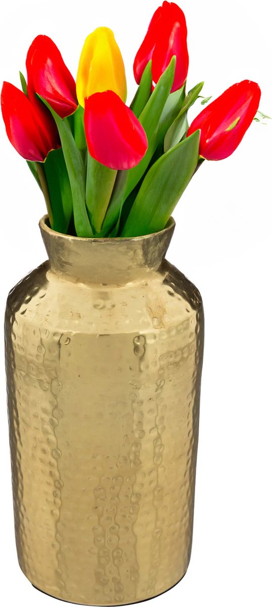 Flower vase Antique Dorado - gold - metal - D10 x H19 cm