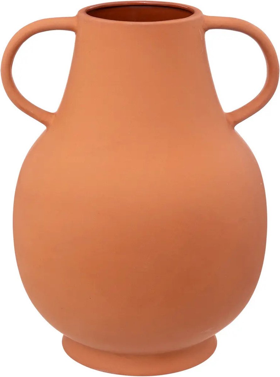Bloemenvaas Lisboa - steenrood - terracotta - D23 x H33 cm - kruik vaas - Mediterrane sfeer