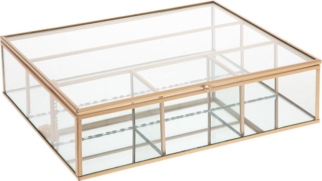 Atmosphera glazen sieradendoos met gouden frame – large, 27 x 22,5 x 7 cm – foto 2