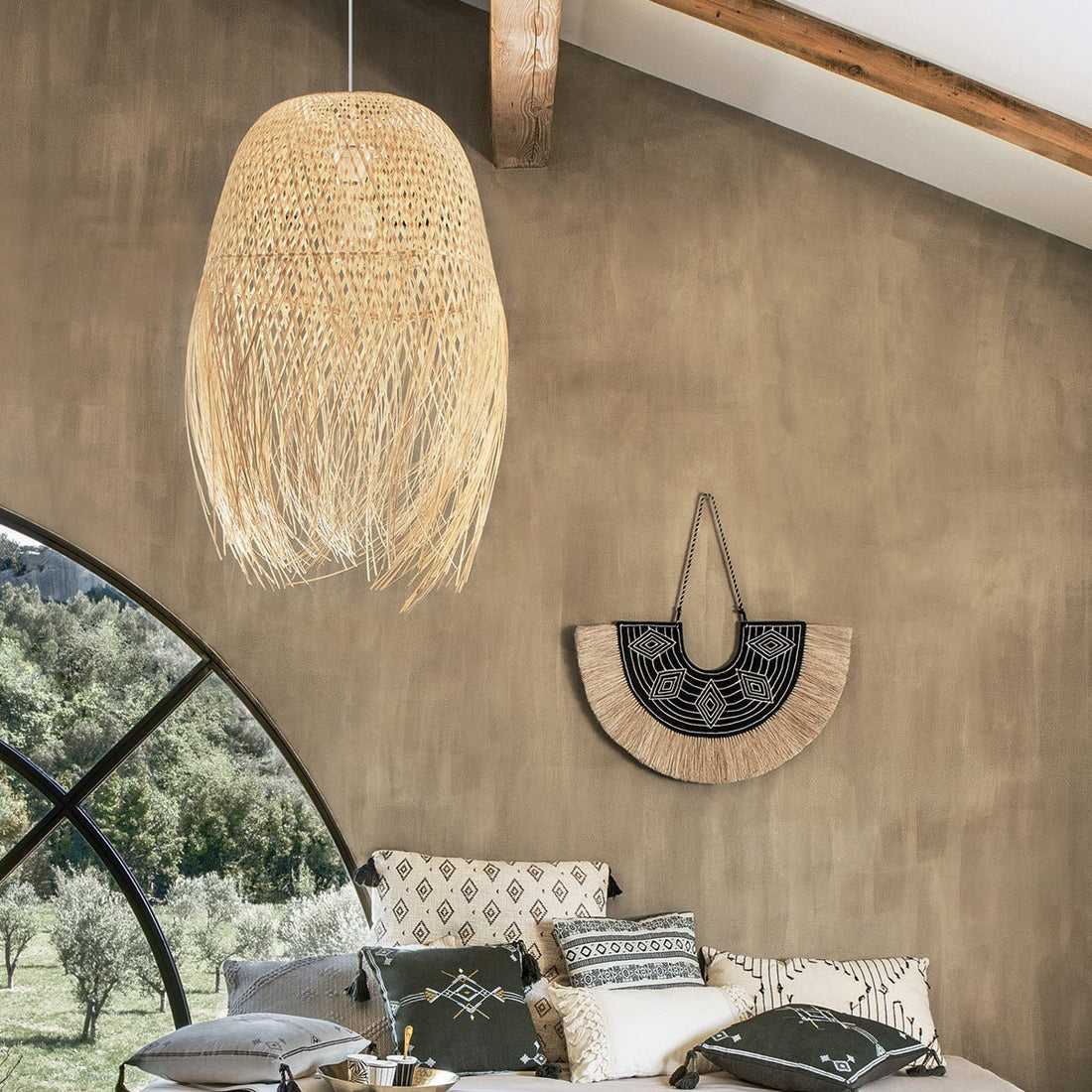 Atmosphera Suspension Elis - E27, non incluse - Ø40xH60cm - Naturel