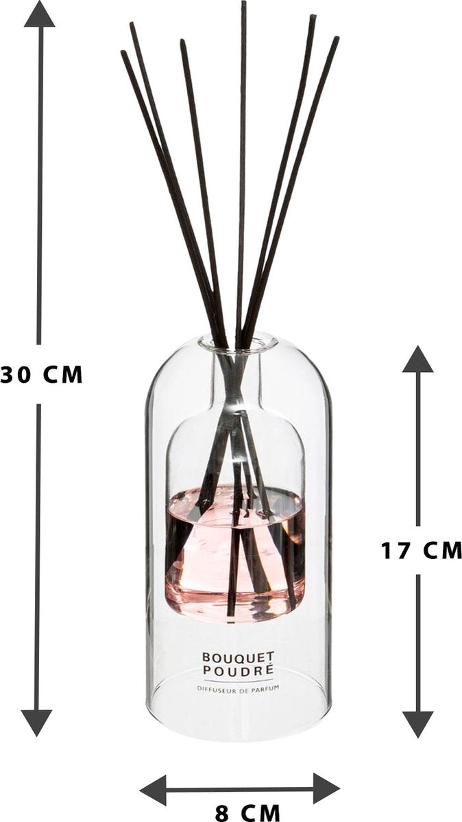 Geurverspreider Ilan 150 ml glas Roze - Jasmijn - Witte Musk