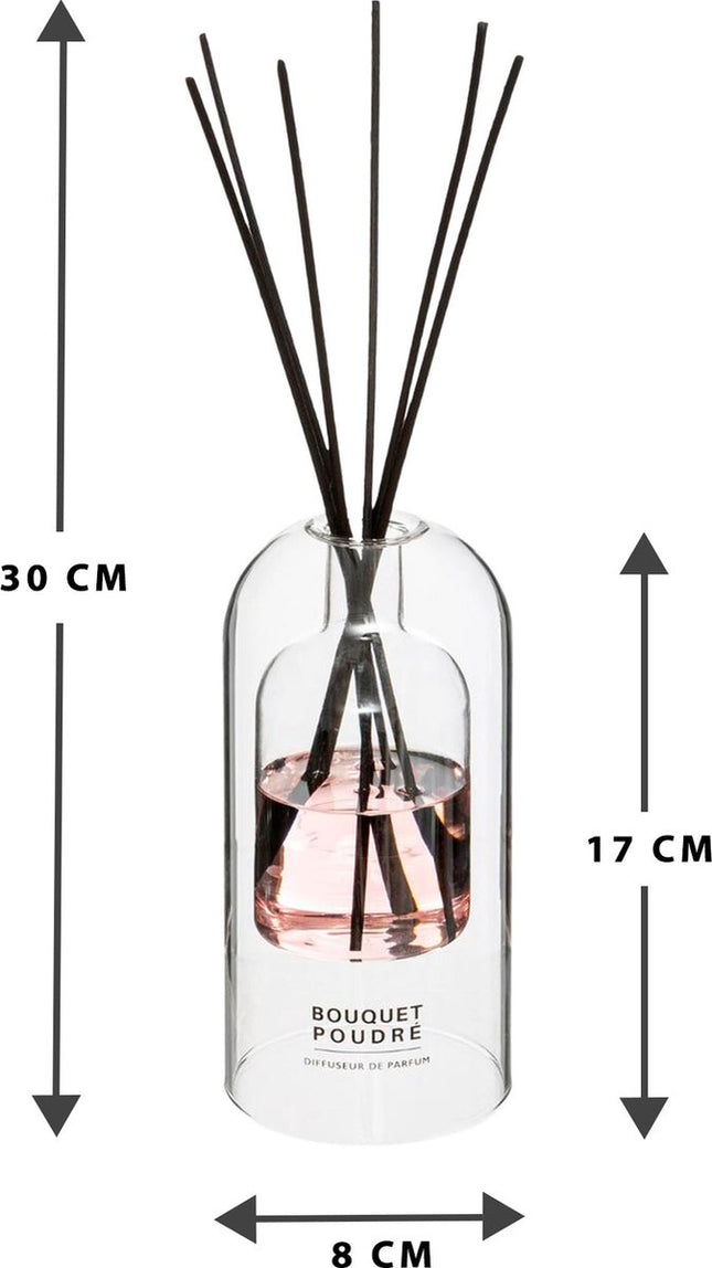 Duftdiffusor Ilan 150 ml Glas Rosa - Jasmin - Weißer Moschus