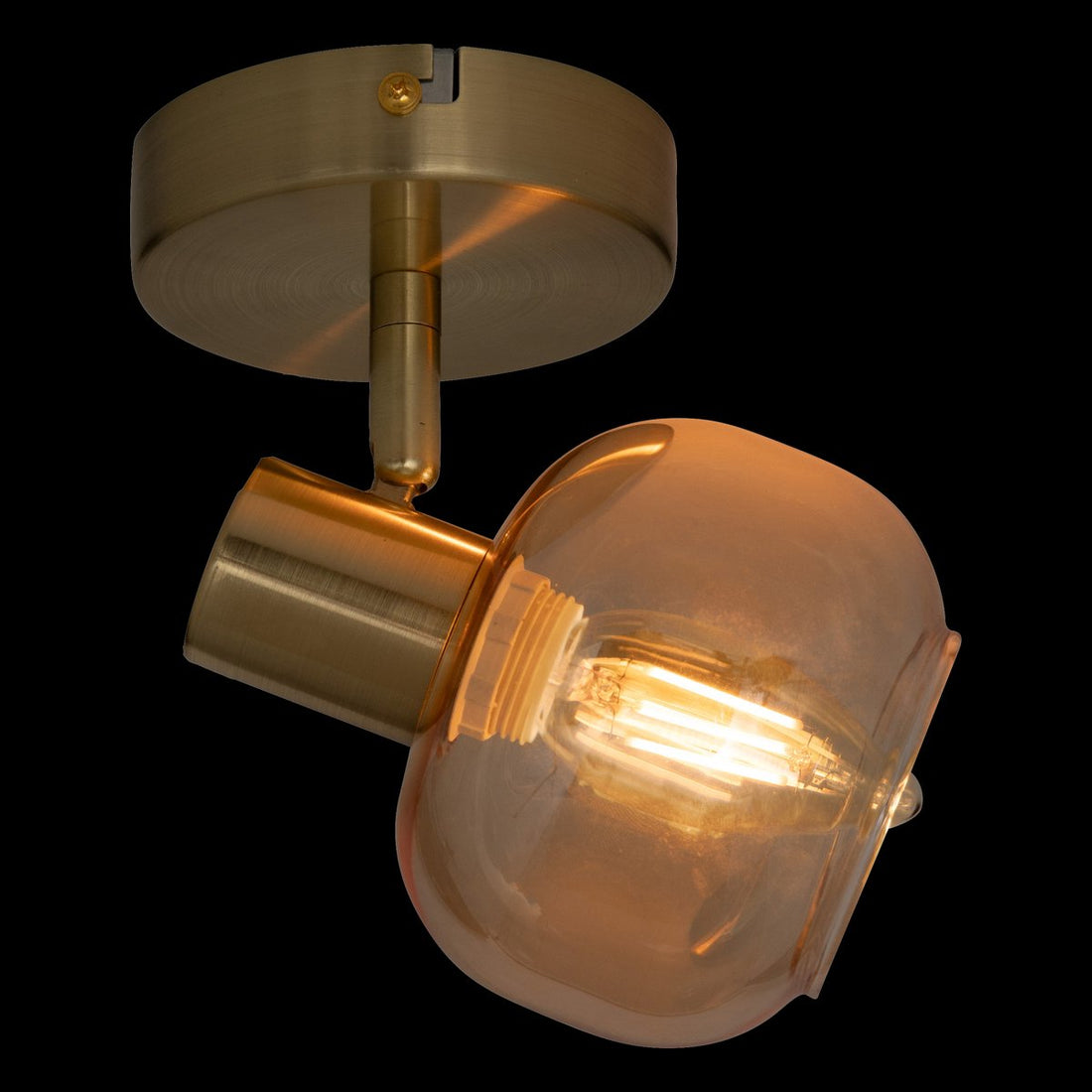 Atmosphera Pilia Wandlamp - 10 x 16 x 10 cm - Goud / Amber