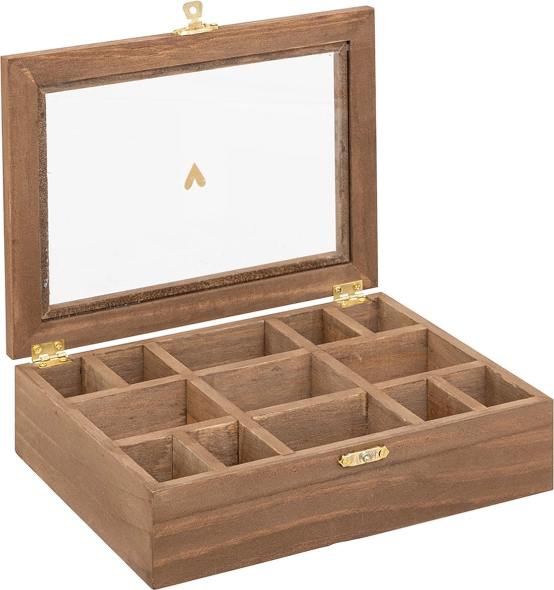 Schmuckkästchen Holz - 13 Fächer