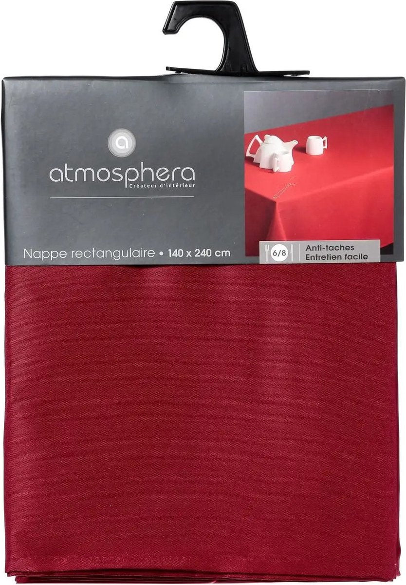Atmosphera rood tafelkleed 240 x 140 cm – rechthoekig, vlekbestendig polyester – foto 2