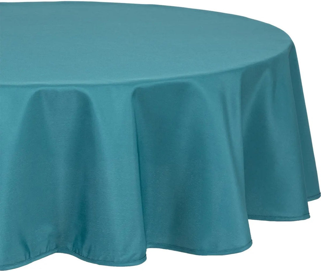 Atmosphera Round Tablecloth - petrol blue - Dia 180 cm - Dining table tablecloths - polyester