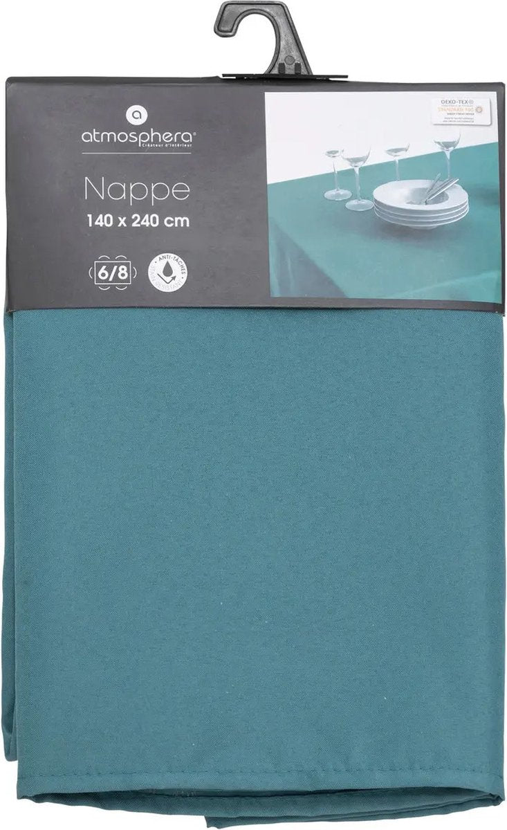 Atmosphera Tischdecke - 240 x 140 cm - Petrolblau - Esstischdecken - Polyester