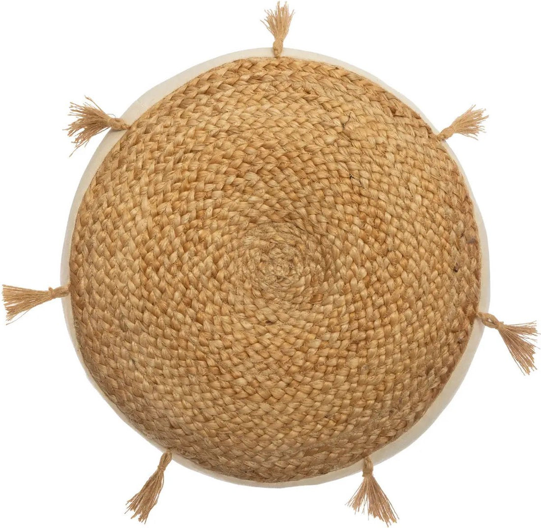 Rituals floor cushion - beige - jute/cotton - 38 x 8 cm