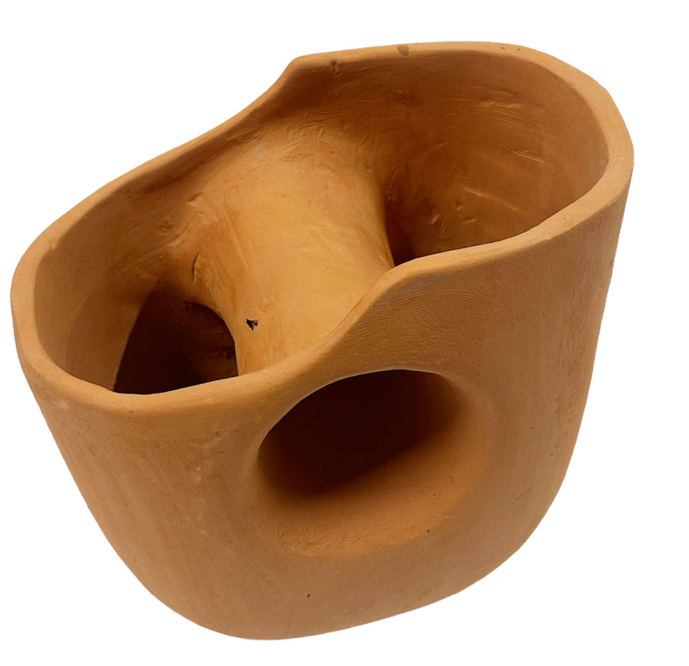 Sculptural terracotta vase