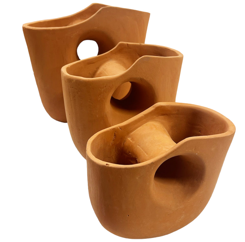 Sculptural terracotta vase