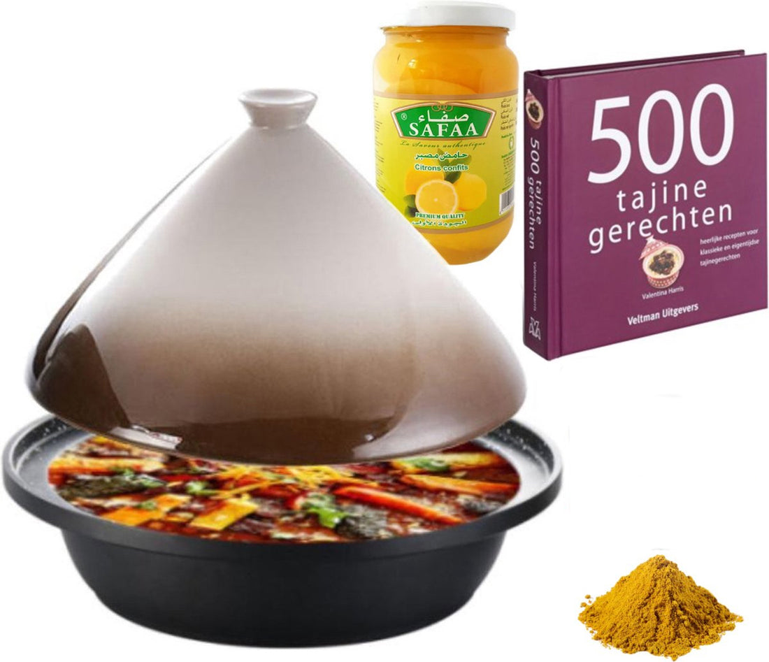 Cuilina tajine cadeaupakket – tajine, kookboek, ras el hanout en chermoula