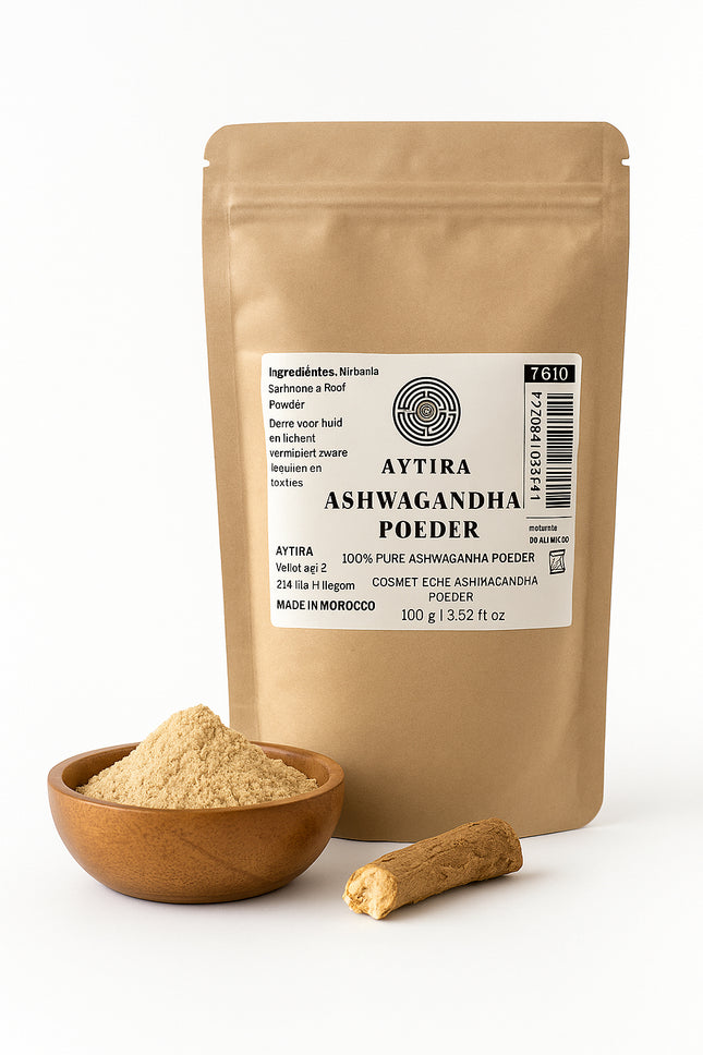 AYTiRA Ashwagandha Pulver – 100% Rein – Natürliche Entgiftung für Haut & Körper – 100 g
