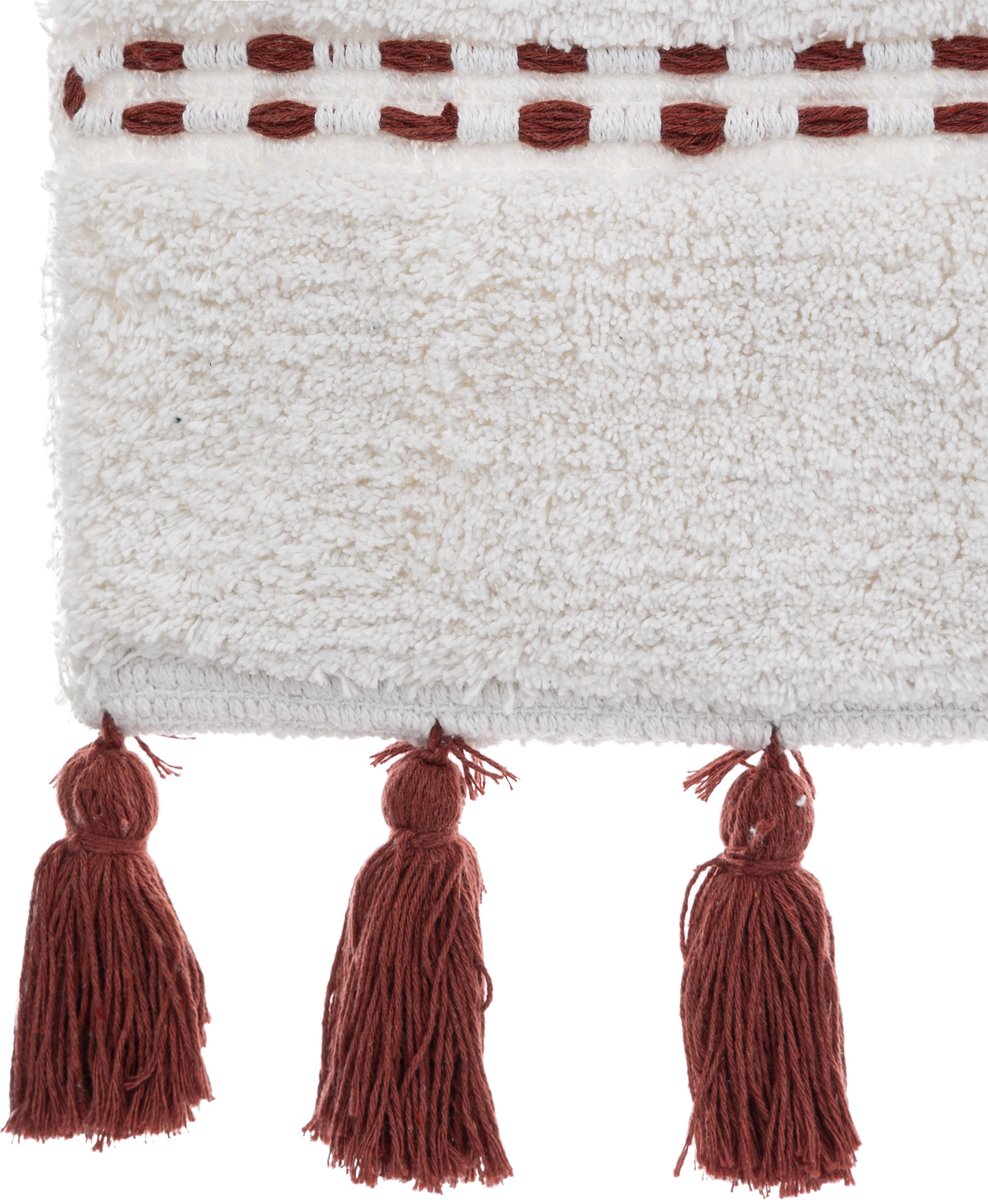 Badkamerkleed van katoen met pompons – badmat 50 x 75 cm – foto 5