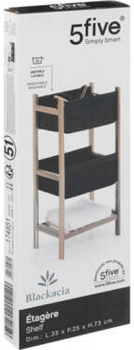 Meuble de salle de bain Blackacia - Noir - Housse amovible - H73,2 CM