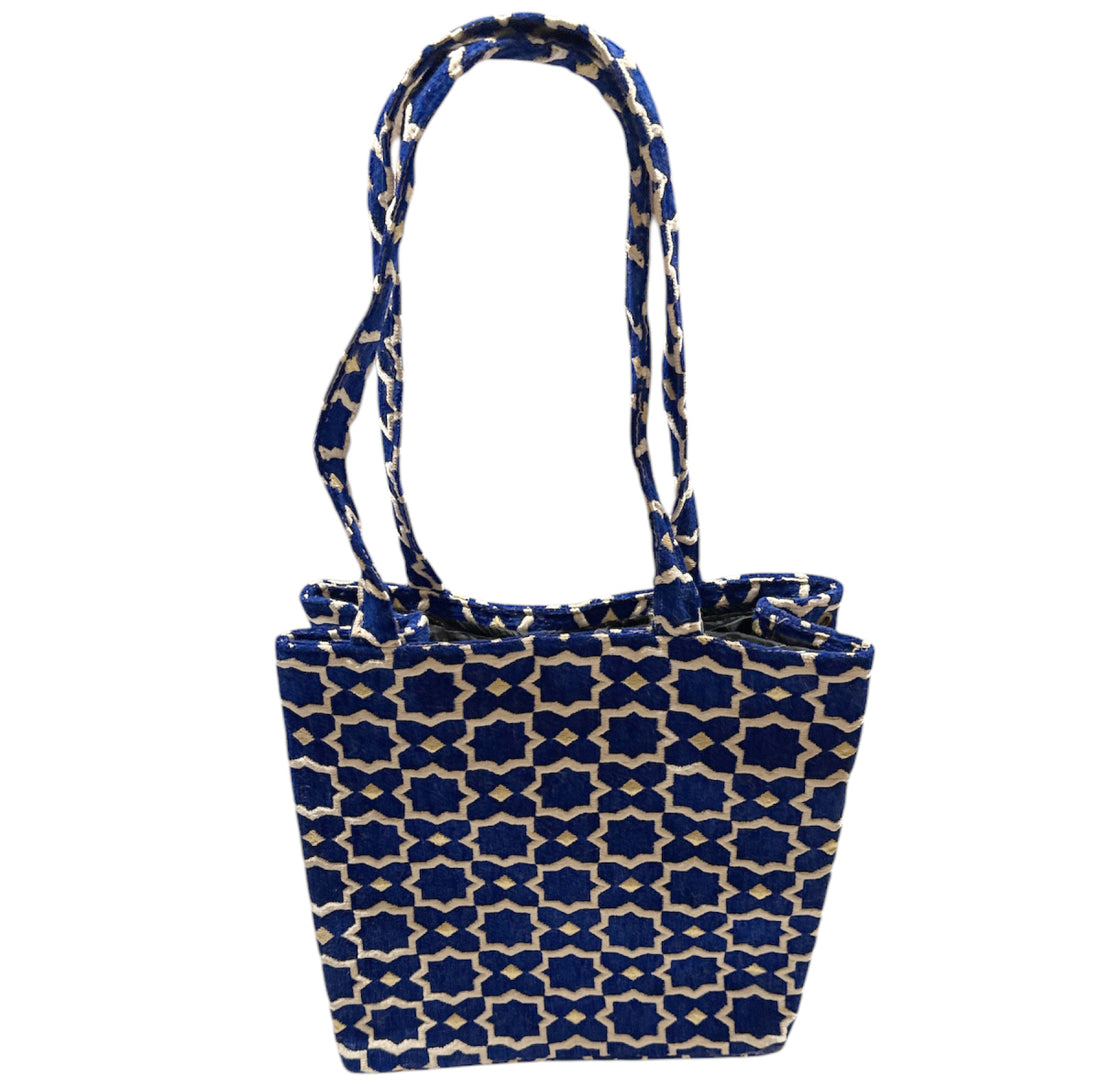 Marokkaanse zellige shopper – handgemaakte schoudertas, 30 x 35 cm