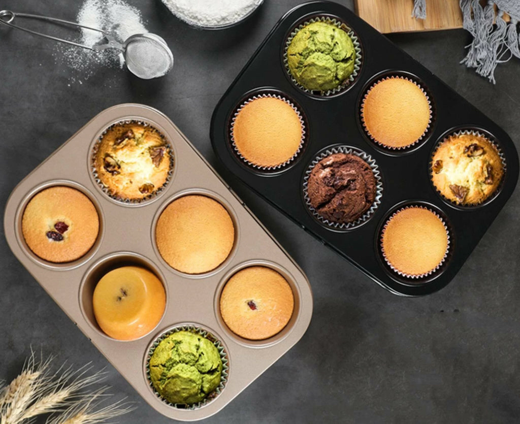 Muffin pan for 6 muffins 26.5 x 18 cm, "granite" non-stick coating