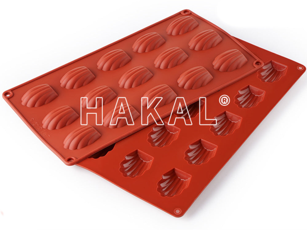 Silikon-Madeleine-Backform für 15 Mulden