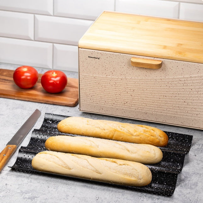 Baking tray - Rectangular - For baking baguette - 38 x 24.5 cm