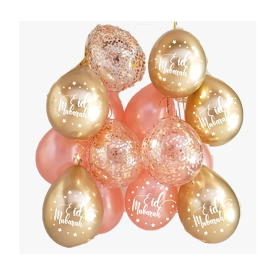 Mélange de ballons de l'Aïd Fleur du désert Or rose (10 pcs)