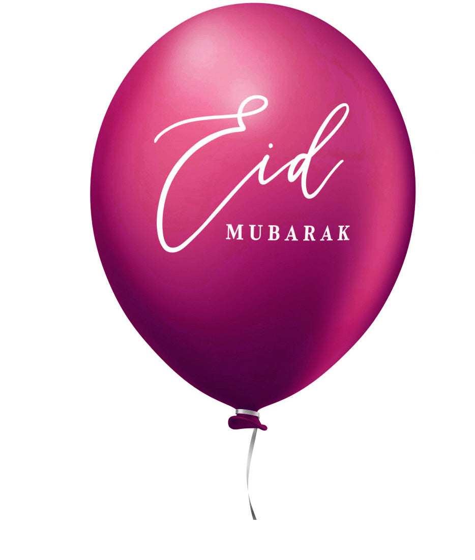 Eid Mubarak Luftballons Bordeaux/Lila 6 Stück.