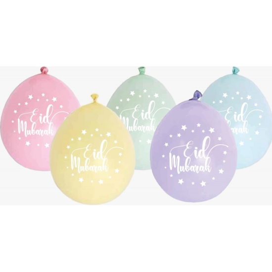 Ballonnen Eid Mubarak watercolour (10 stuks)