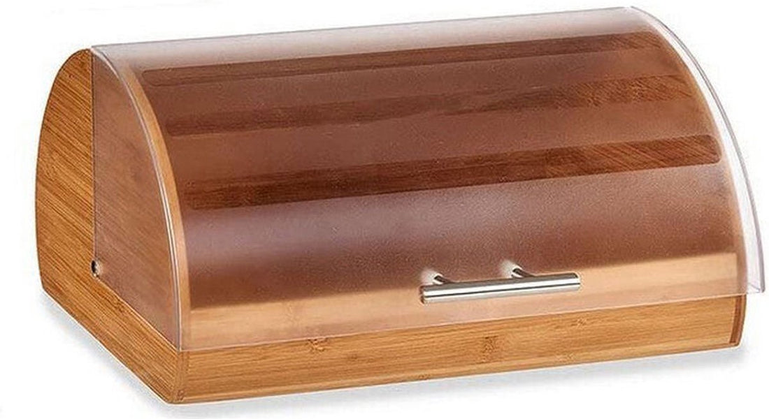 Bamboe houten broodtrommel met klep - 38 x 24 x 19 cm