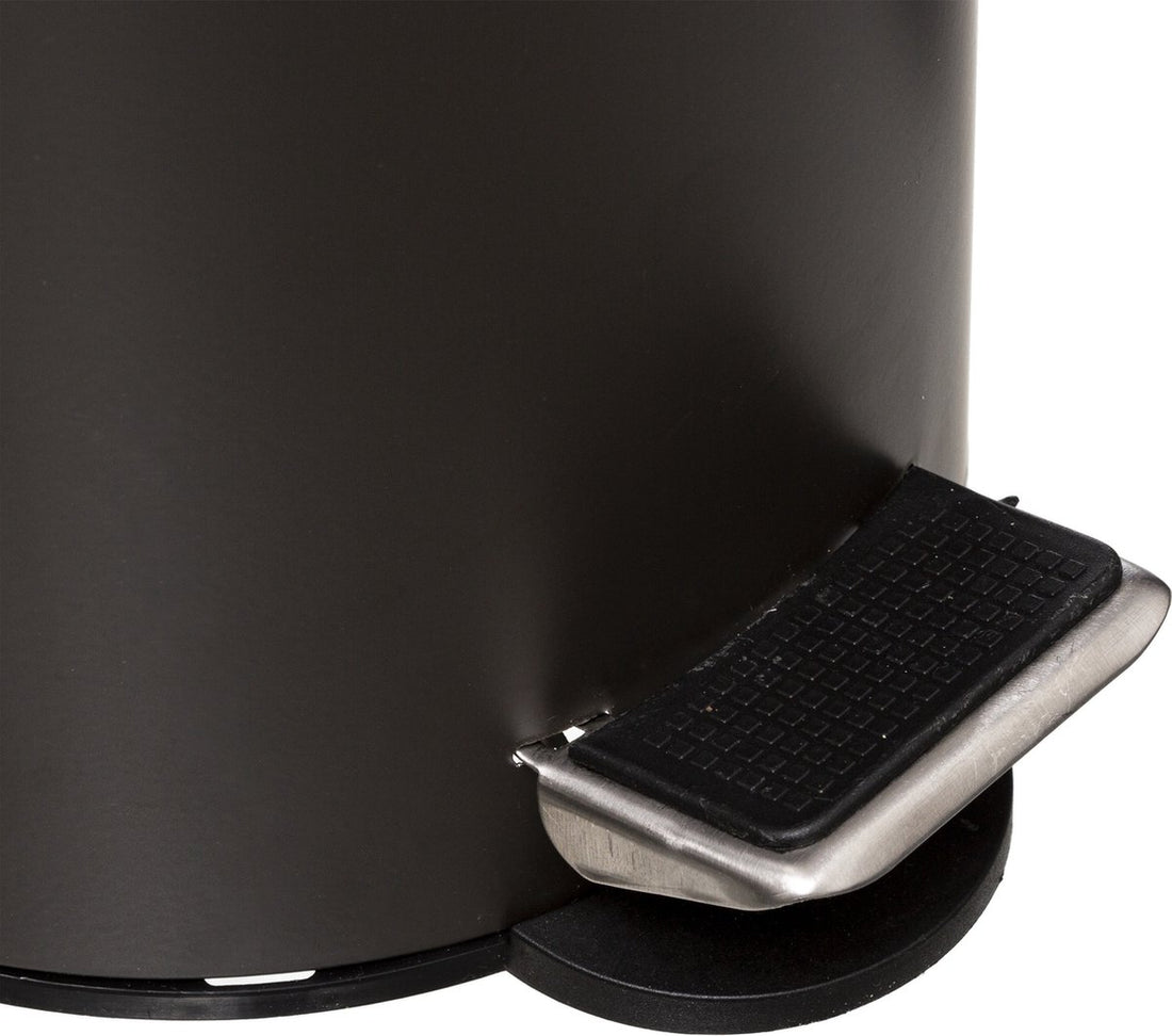 Waste bin - pedal bin charcoal grey metal 3 litres