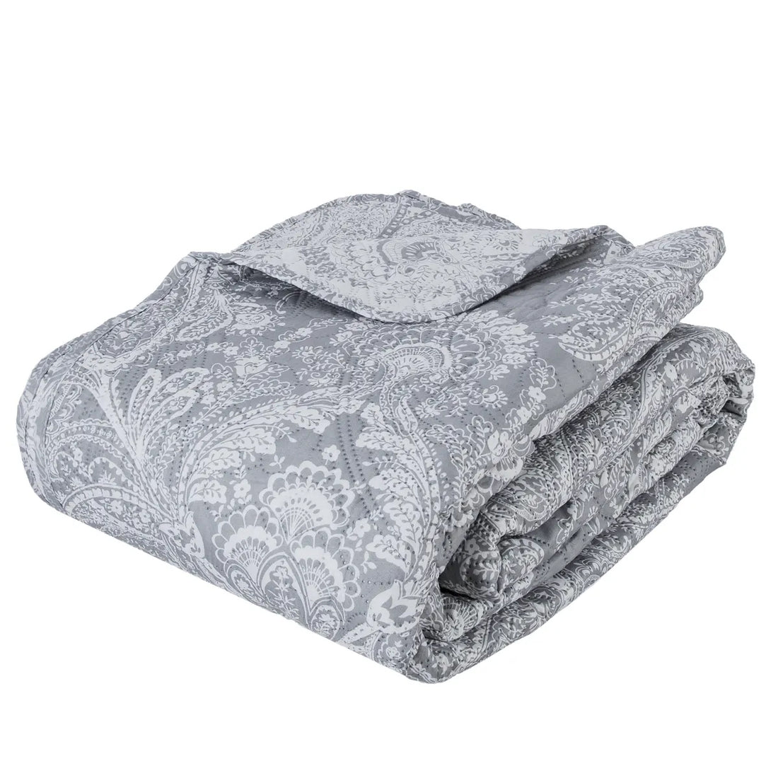 Bedsprei Marie lichtgrijs 240 x 260 cm met kussenslopen – omkeerbaar