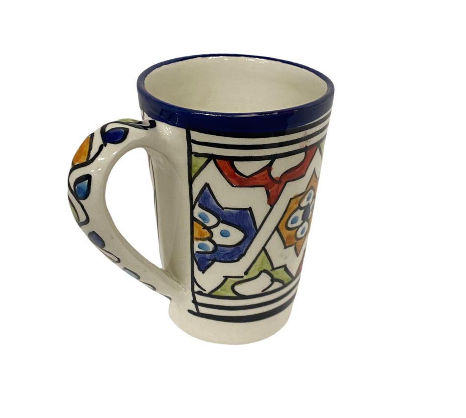 Handmade ceramic mug with handle