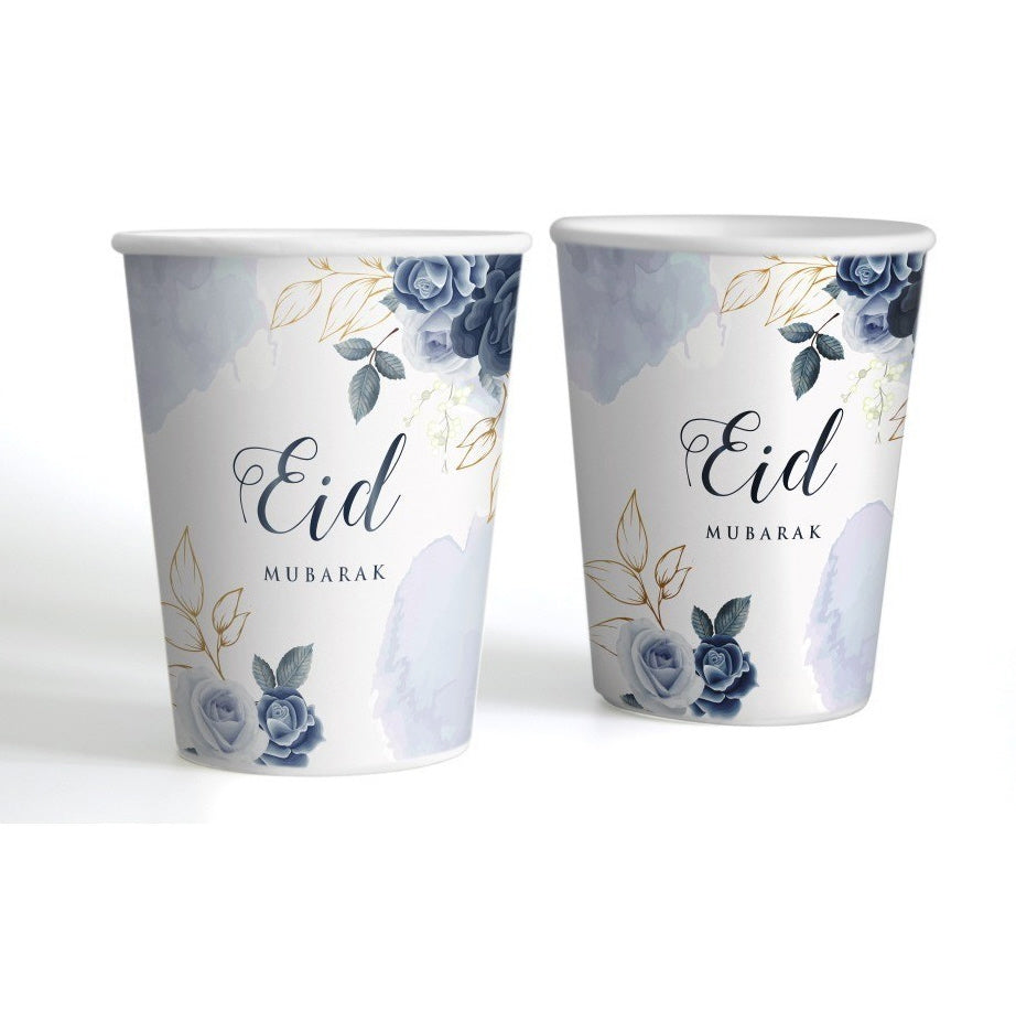 Bekers Eid Mubarak Peony Blue (set van 6)
