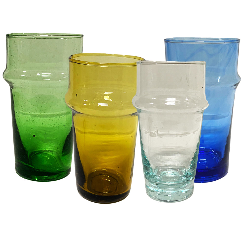 Marokkaanse beldi glazen van gerecycled glas – mondgeblazen, 12 cm hoog – foto 5