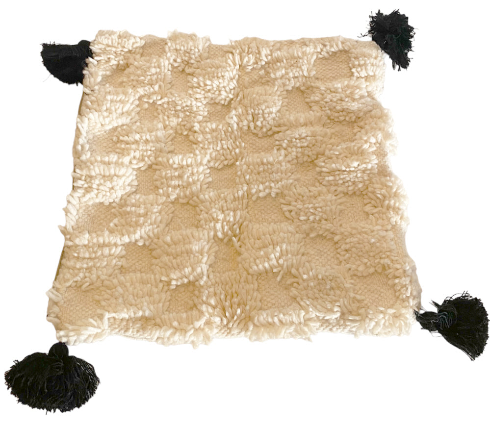 Berber kussen Beni Ouarain – handgemaakt van wol, 50 x 50 cm, zonder vulling – foto 2