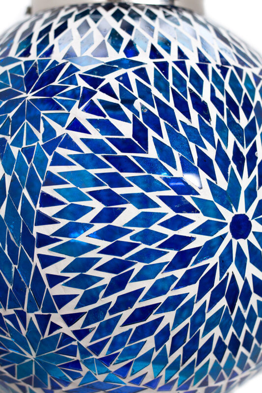 Oriental mosaic lamp blue