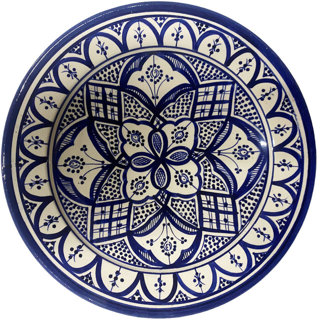 Blaue marokkanische Schale mit Blumenmustern