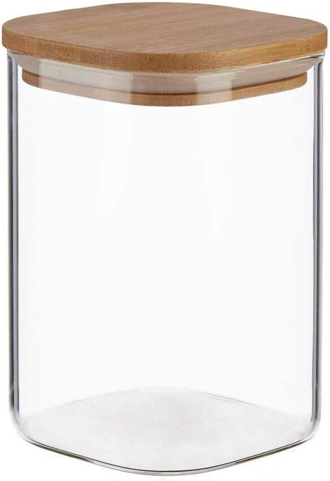 Transparent storage jar Bamboo Borosilicate glass (1200 ml)