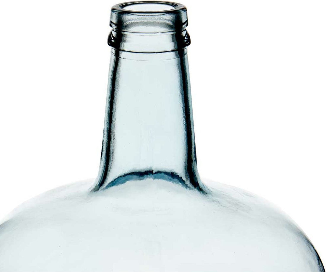 Flower vase - bottle - glass - transparent blue - 22 x 39 cm - vase