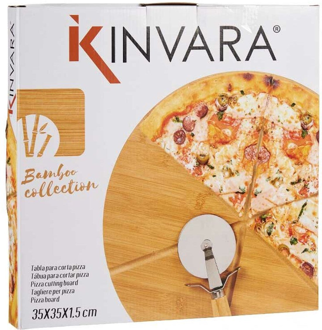 Schneidebrett Pizza Braun Bambus (Ø 35 cm)