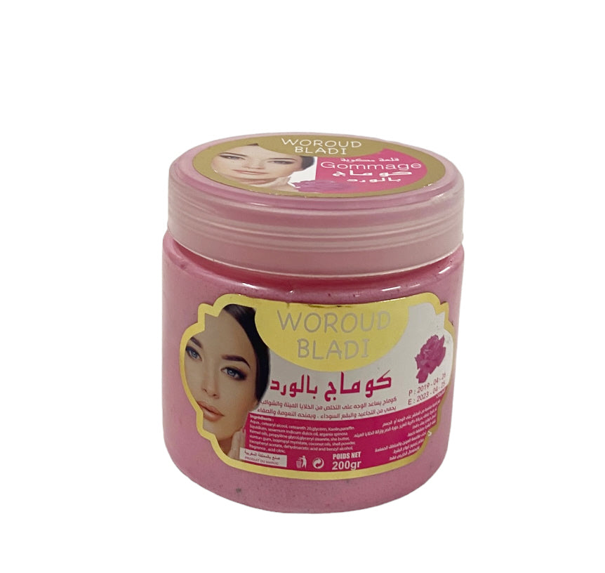 Moroccan body scrub with rose oil