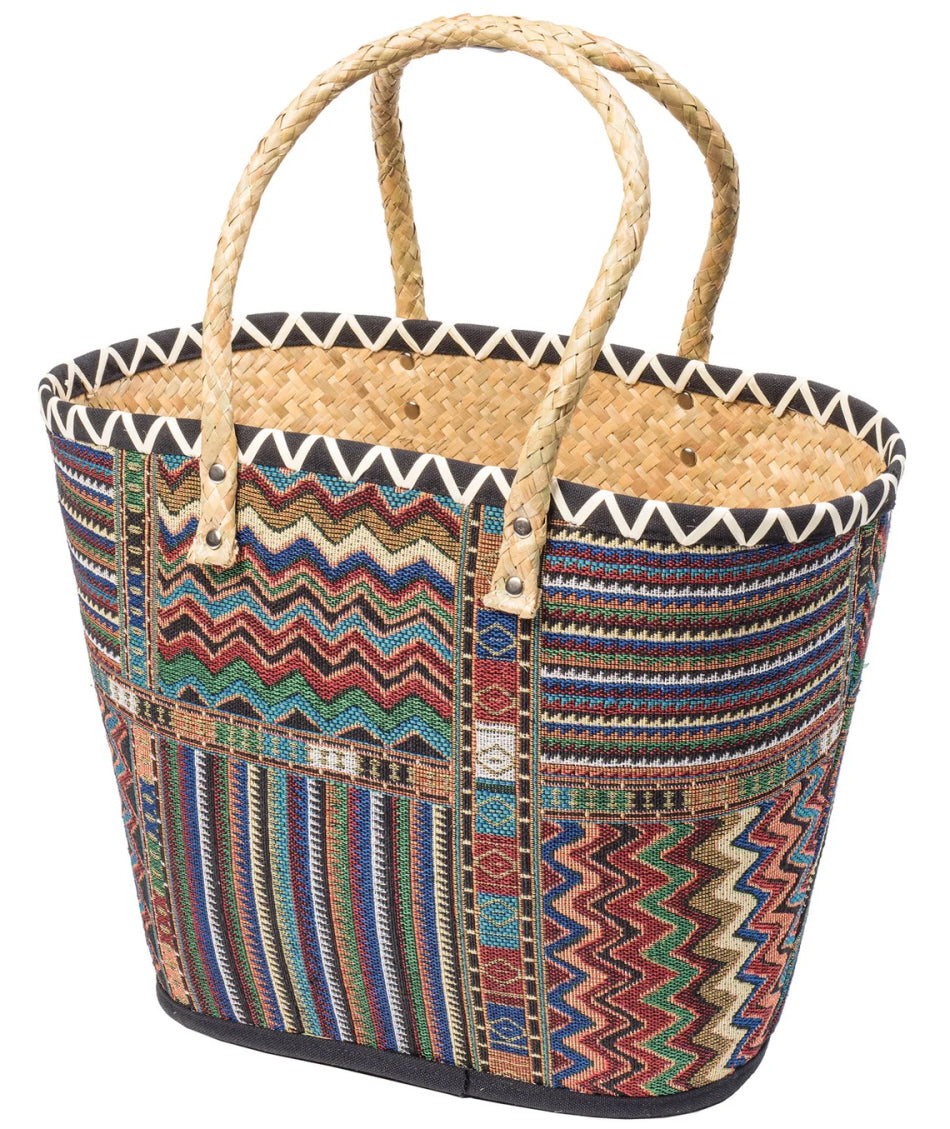 Bunte Strandtasche | Einkaufstasche | Umhängetasche, Aufbewahrungskorb