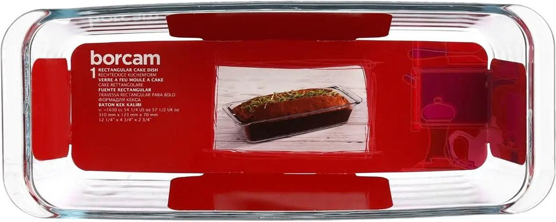 Borcam Cake Pan - glass oven dish transparent 31 x 12 cm