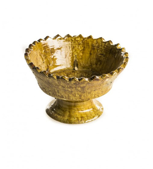 Tamegroute pottery salad bowl zigzag on foot