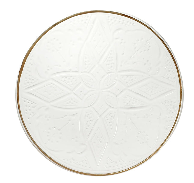 Marokkaans plat bord Empreinte – wit met 12 karaat gouden rand, Ø 17 tot 30 cm – foto 6